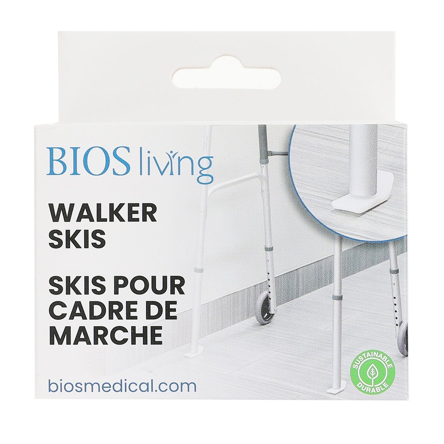 front view of the packaging for a walker ski