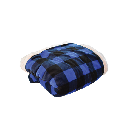 Deluxe Sherpa Throw Blanket- Buffalo Check