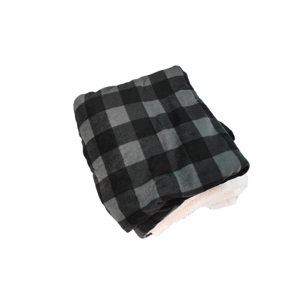 Deluxe Sherpa Throw Blanket- Buffalo Check