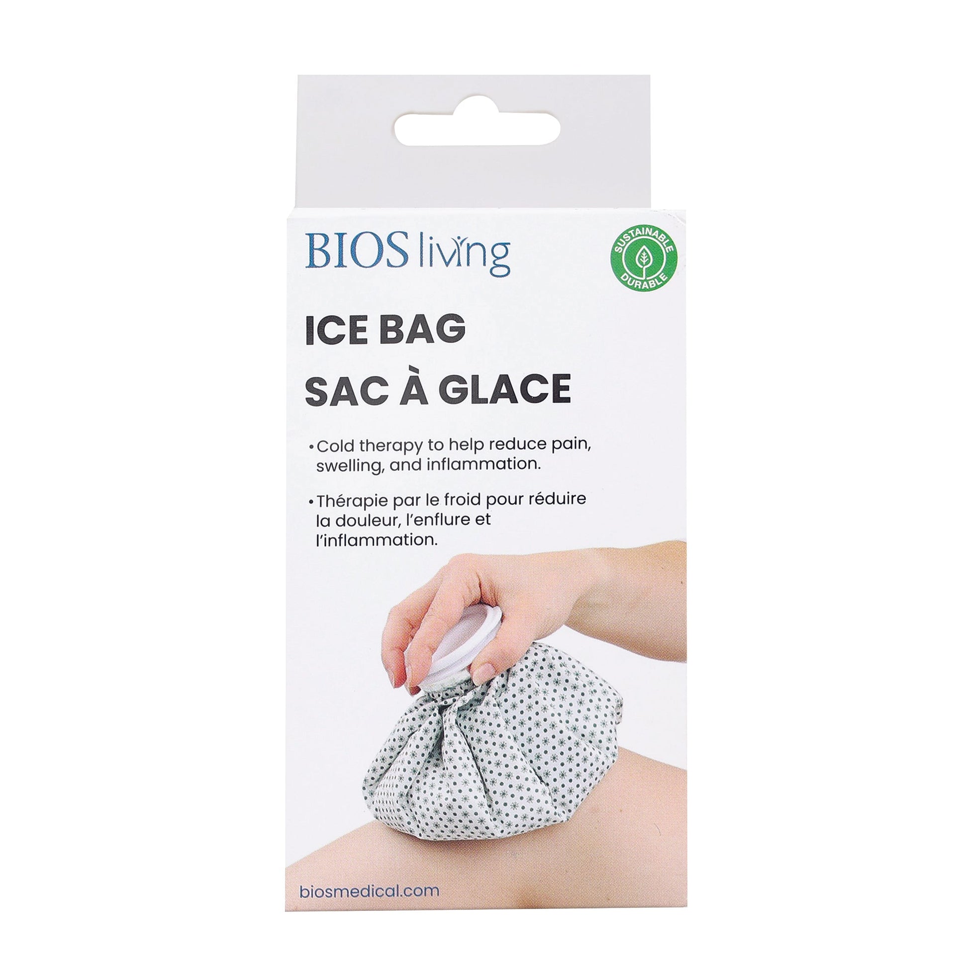 front view of the ice bag in package