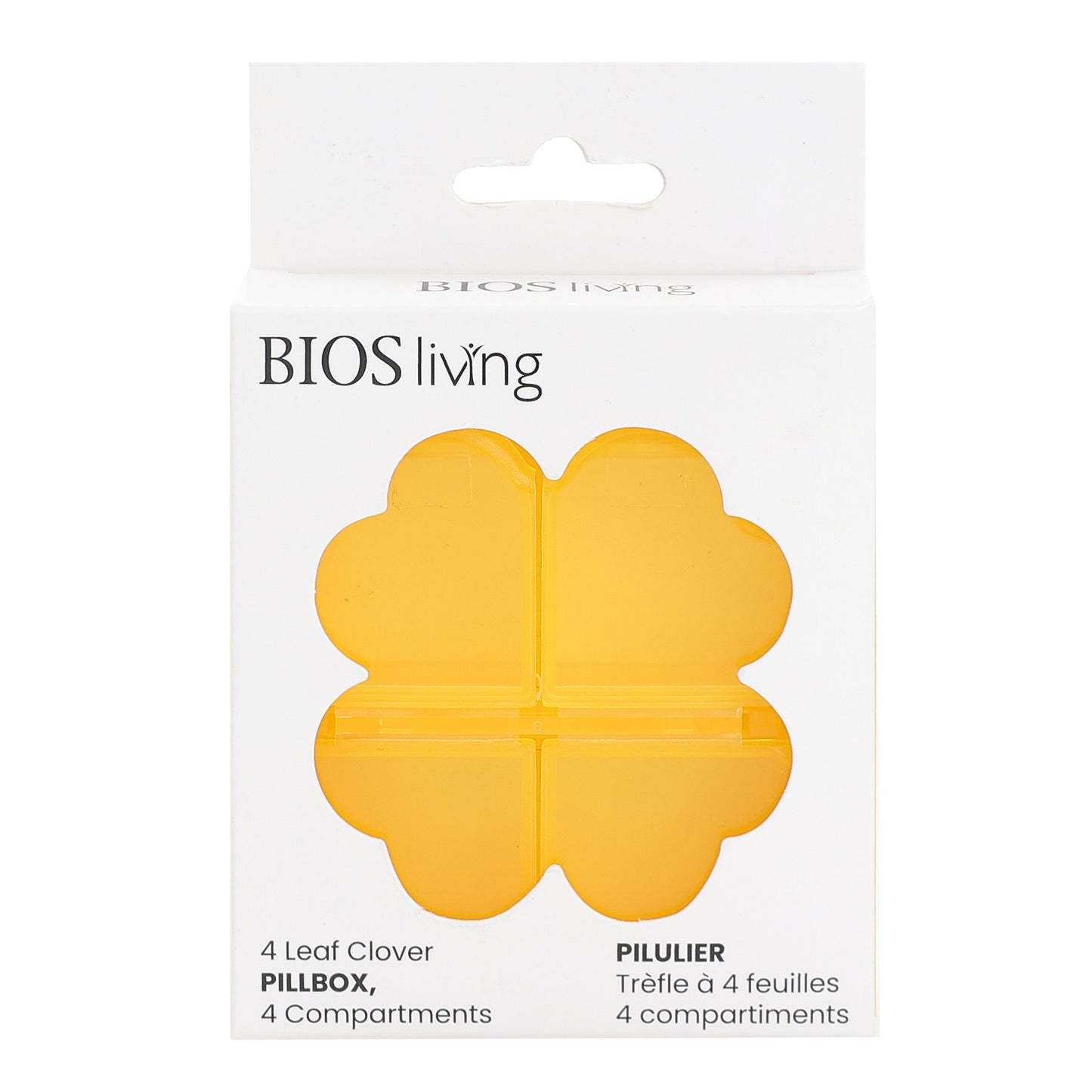 4 Leaf Clover Pillbox in Yellow Front Packaging Image