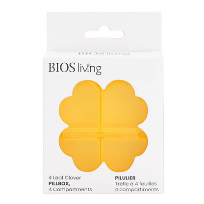 4 Leaf Clover Pillbox in Yellow Front Packaging Image