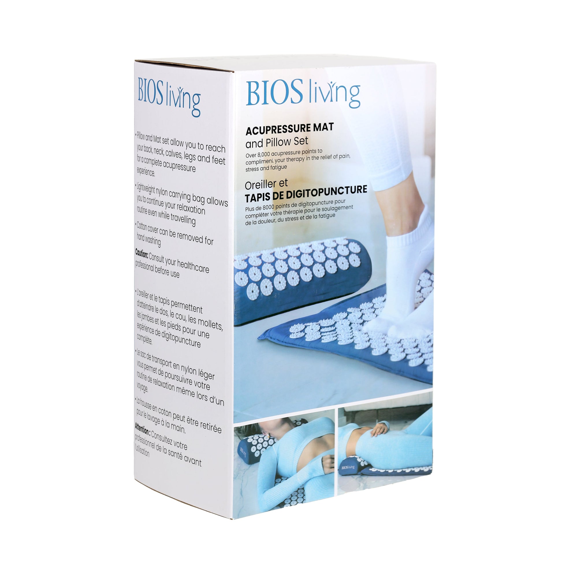 BIOS Living Acupressure Mat and Pillow Set Packaging Photo