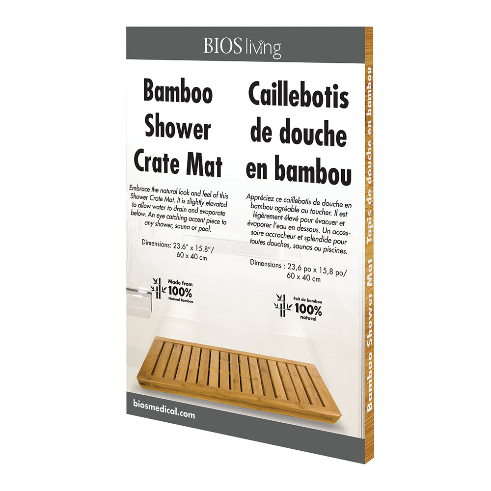 Bamboo Shower Crate Mat Retail Packaging