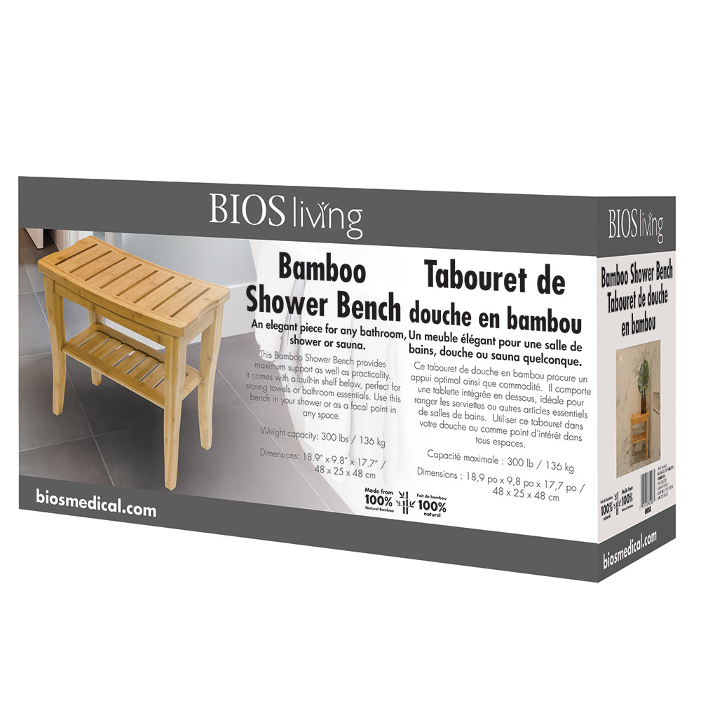 Bamboo Shower Bench Retail package