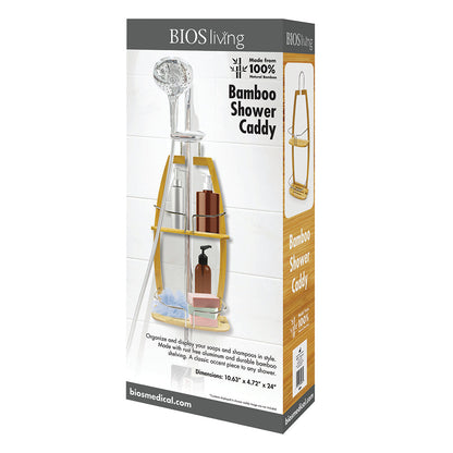 Bamboo Shower Caddy retail packaging