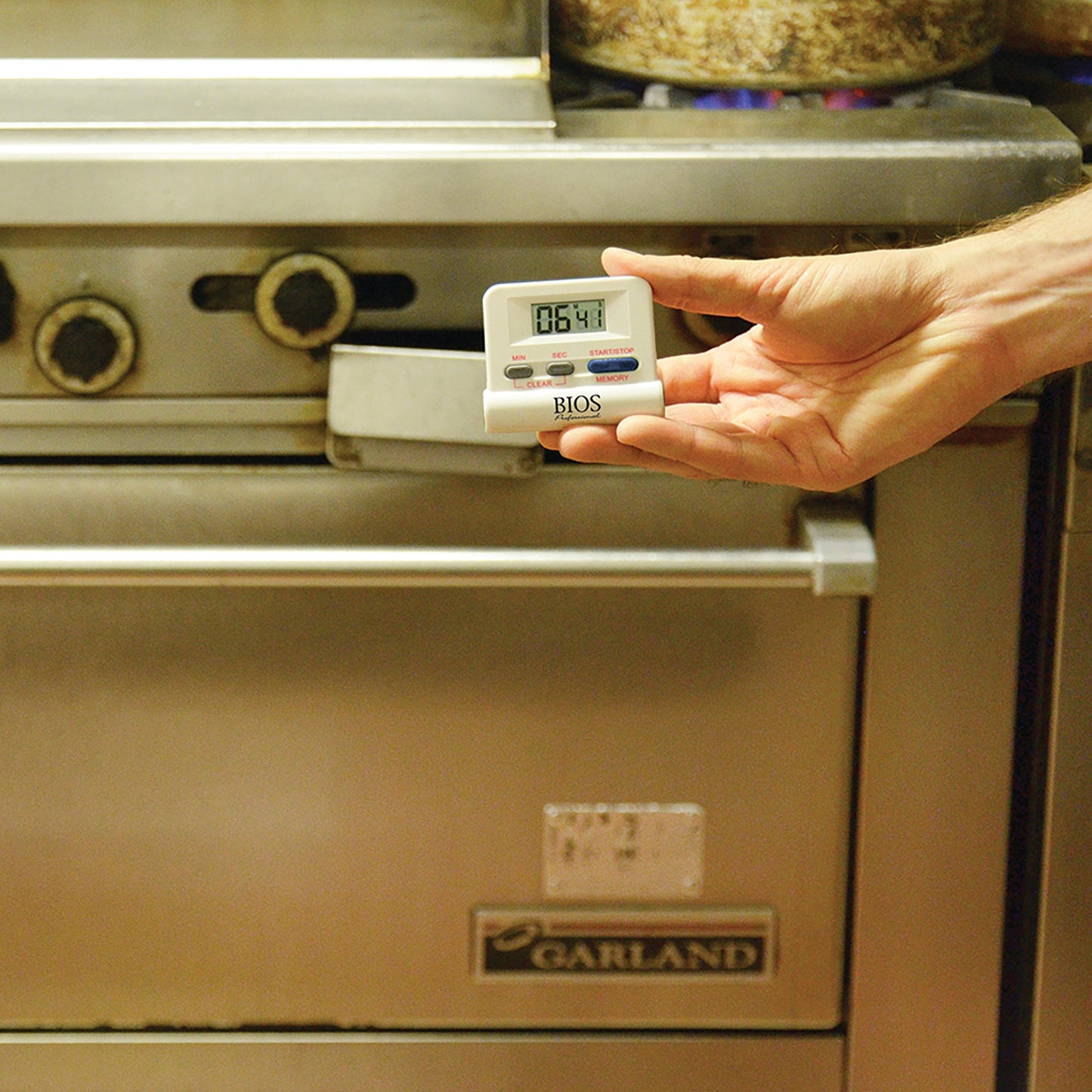 651SC BIOS Professional LCD Timer in a commercial kitchen