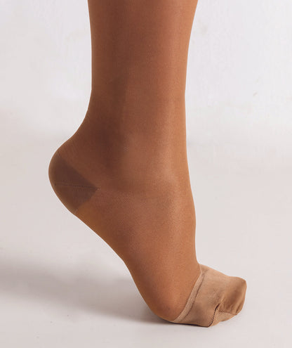 Women's Compression Knee Socks 15-20 mm Hg, Beige Foot Highlight Photo