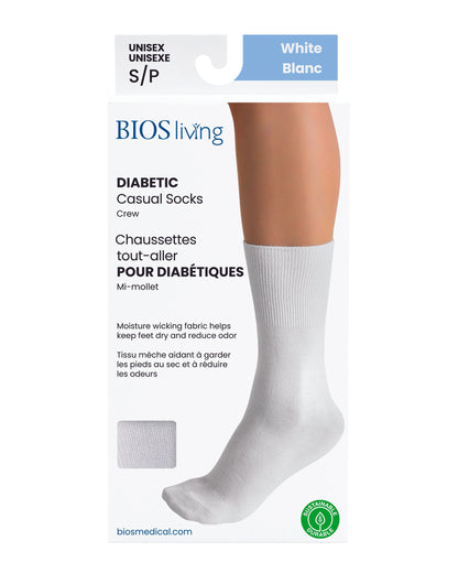 Diabetic Sock - White Front Packaging Photo