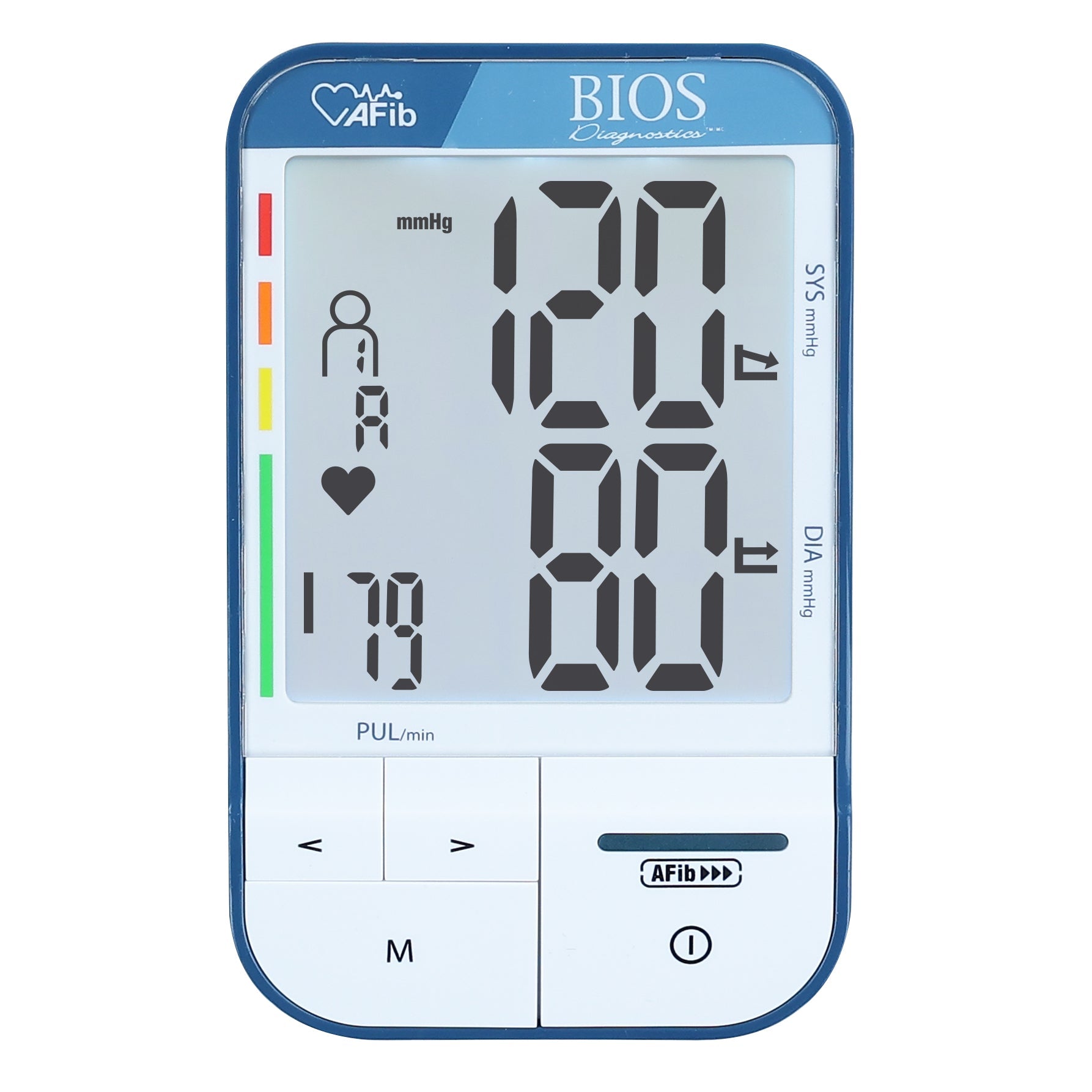 BIOS Diagnostics Blood Pressure Monitor -Automatic AFIB Screen Image