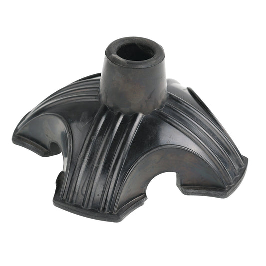 rubber black quad cane tip, side view