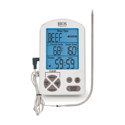 DT362 Premium Meat Thermometer & Timer with blue LCD Screen