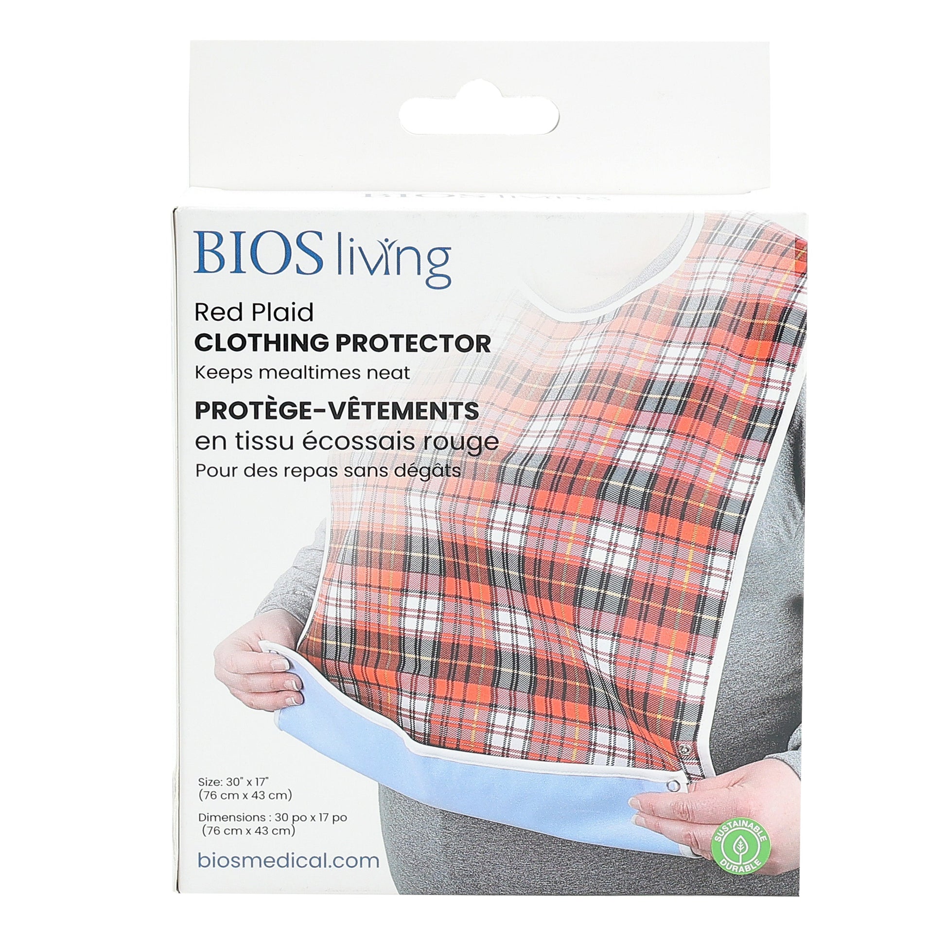 Red Plaid Clothing Protector Front Packaging Image