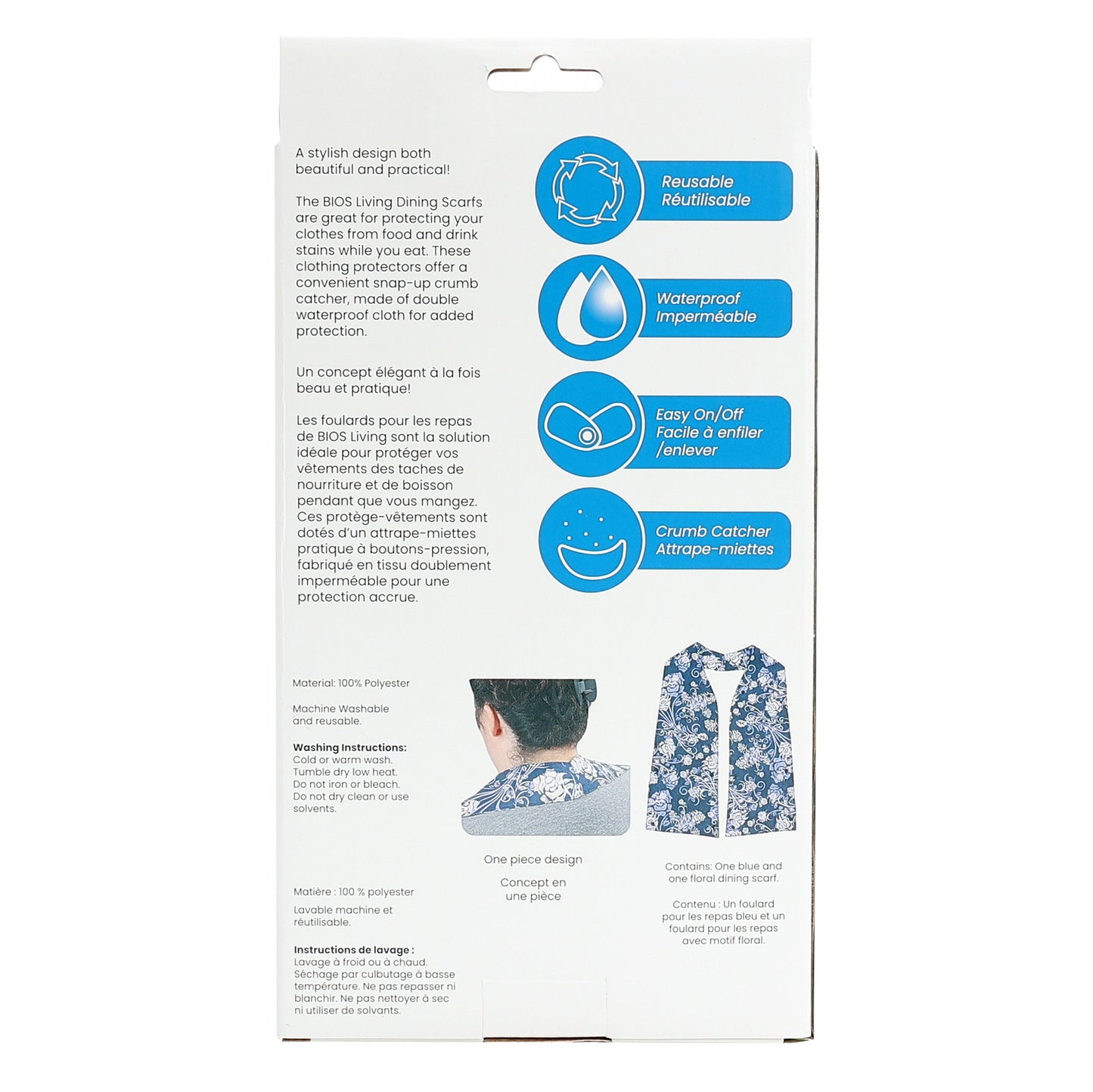 Dining Scarf Clothing Protectors Back Packaging Image