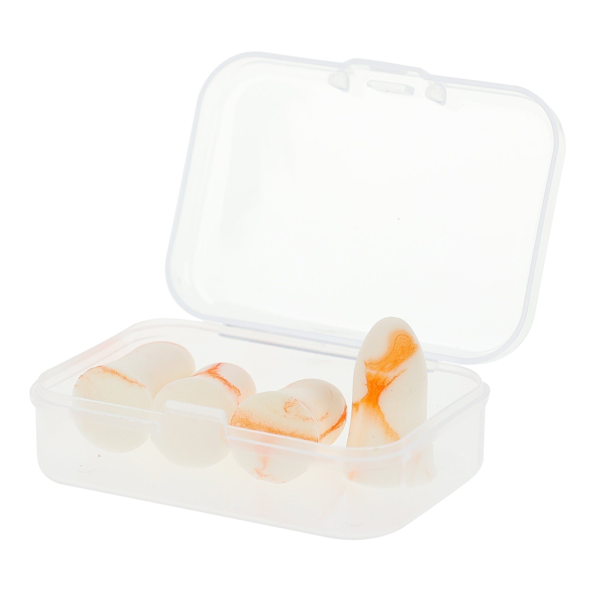 orange and white tye dye in a carrying case