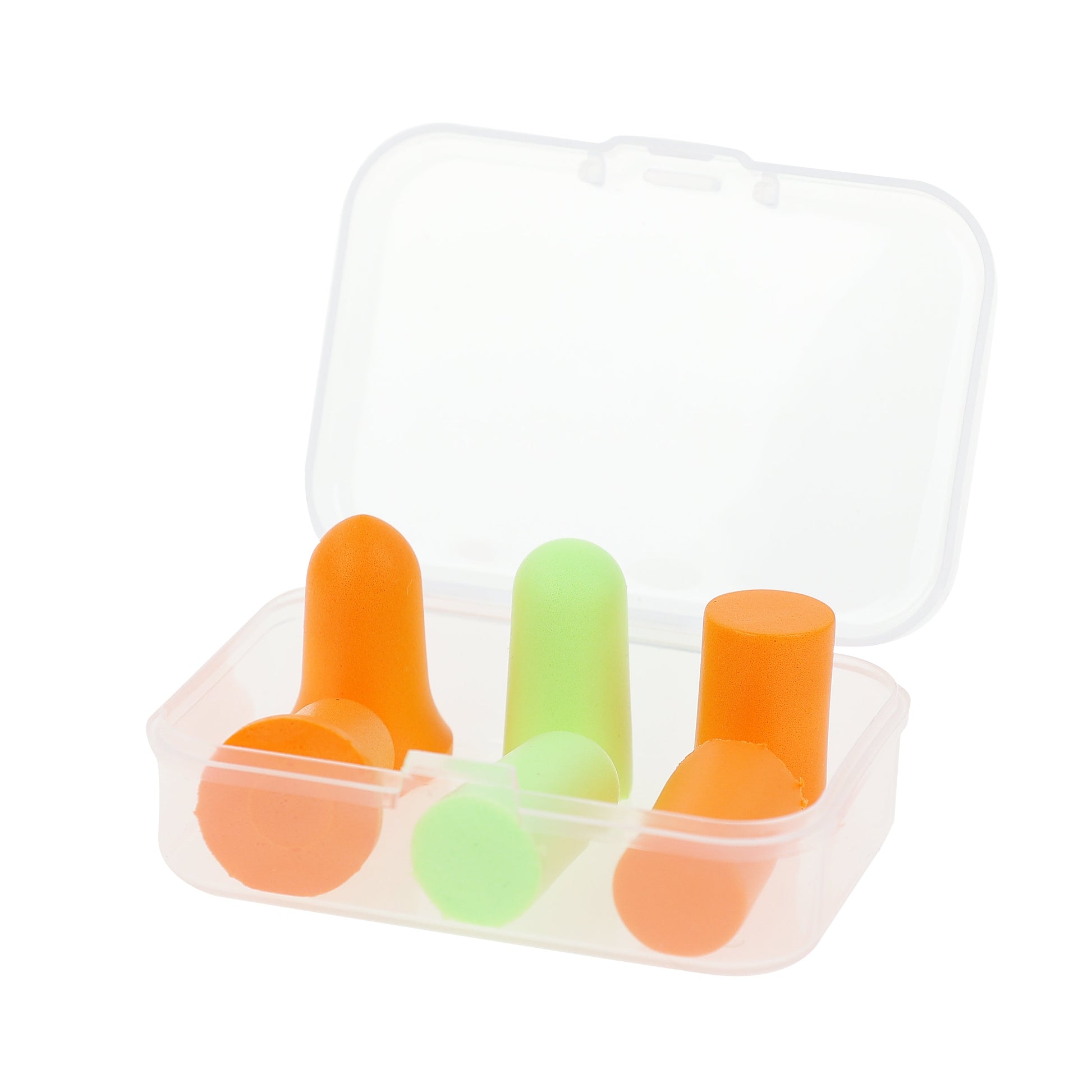 assorted ear plugs in a carrying case