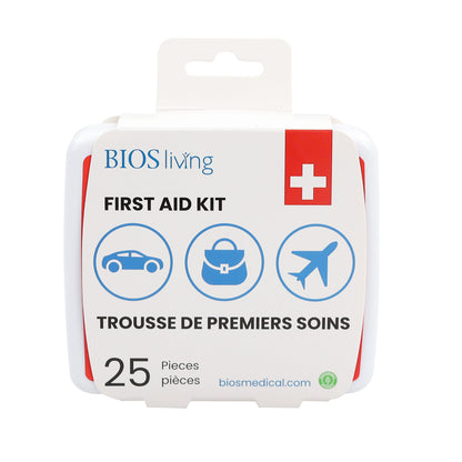 25 pieces first aid kit front package