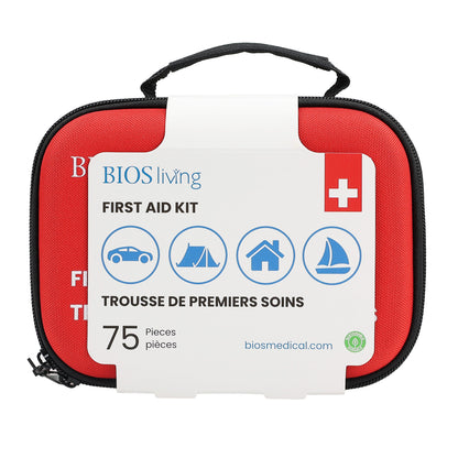 75 pieces first aid kit front package