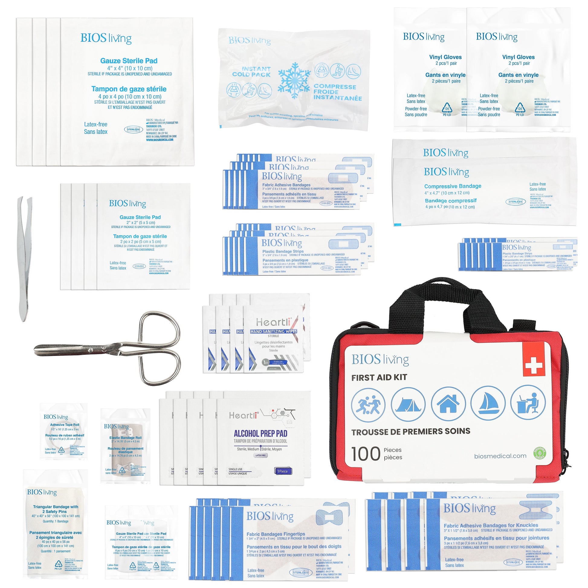 100 pieces first aid kit contents image