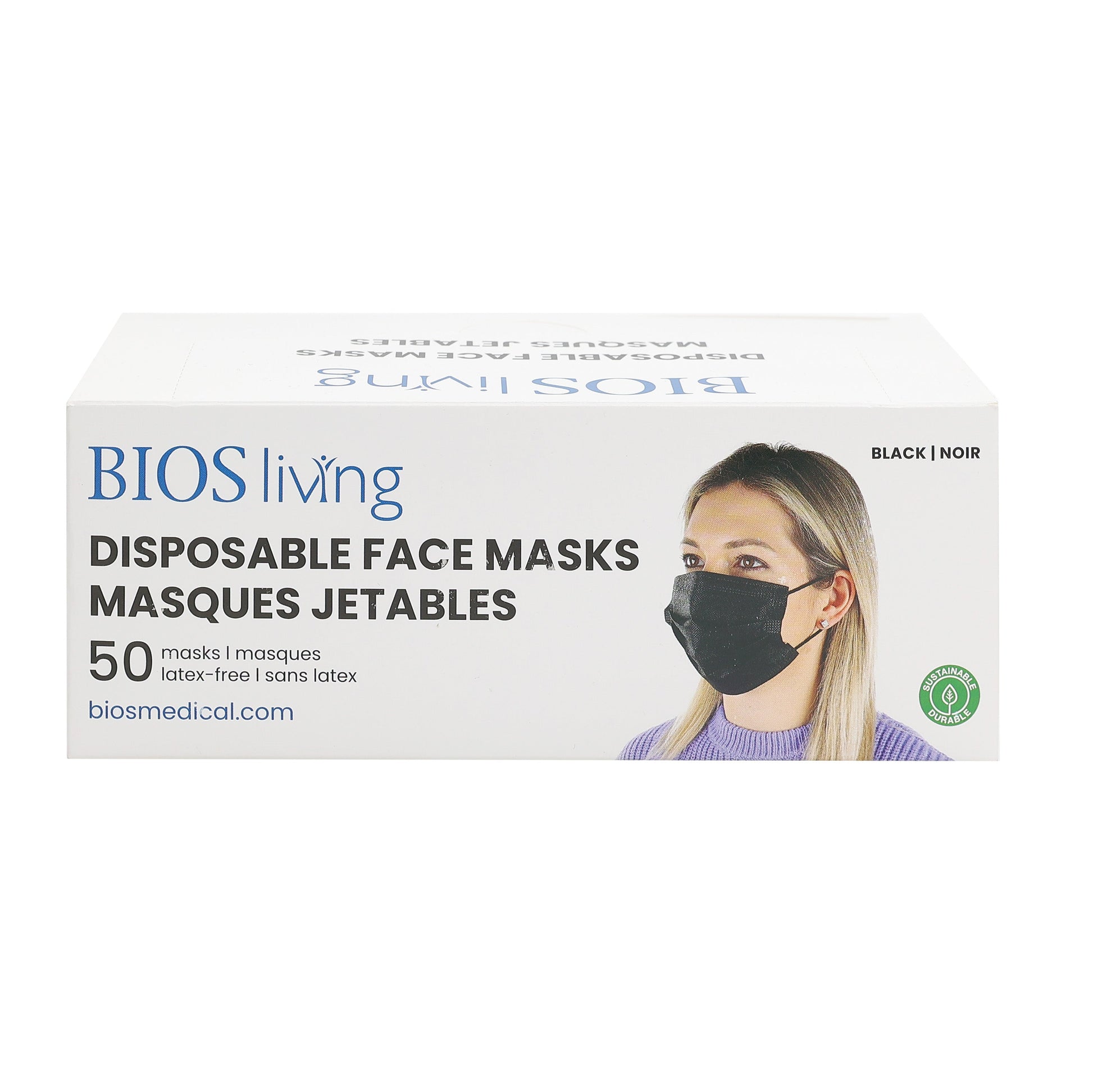 front view of the disposable masks box