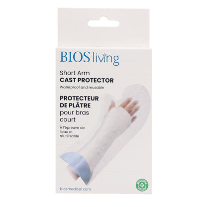 front view of the packaging of the cast protector