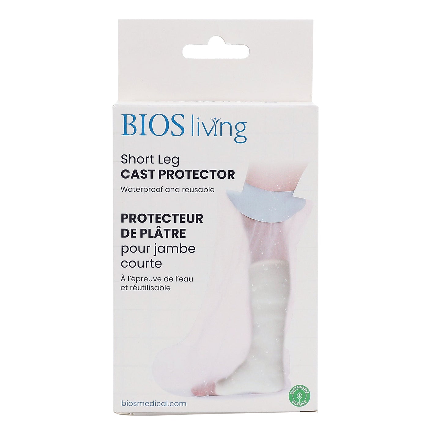 front view of the packaging of leg cast protector