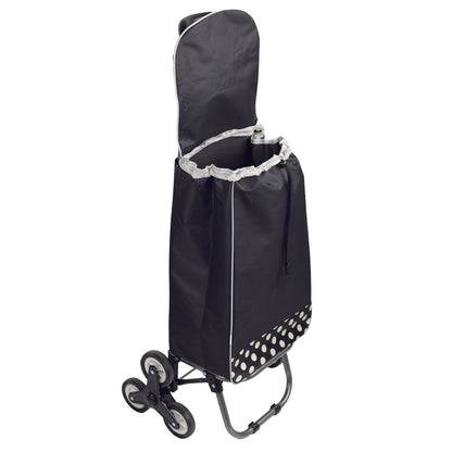 side view with an open lid of the shopping cart