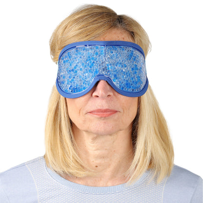 Gel bead eye mask on a person