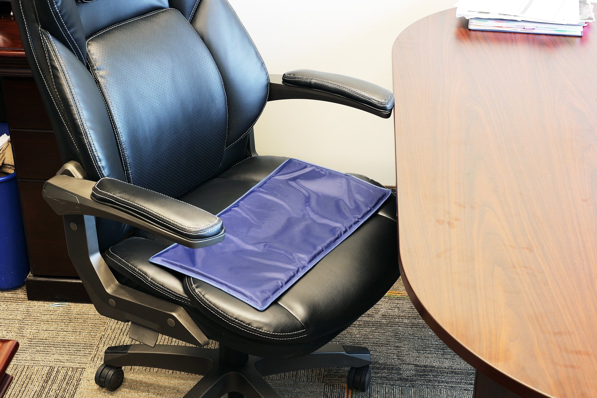 cooling gel pad on a chair