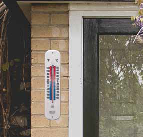 Thermometer Mounted on Outdoor Wall