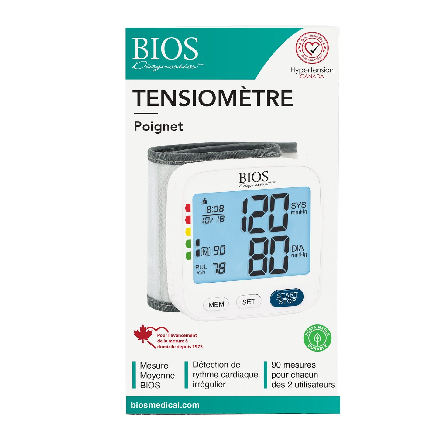 Wrist Blood Pressure Monitor Packaging French