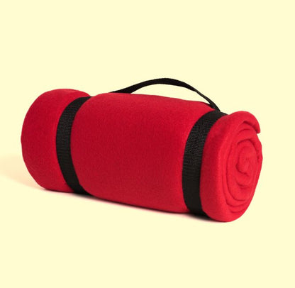 Whipstitch Fleece Blanket with Strap