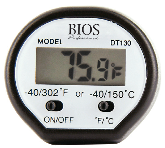 Close up image of the DT130 Digital Pocket Food Thermometer face