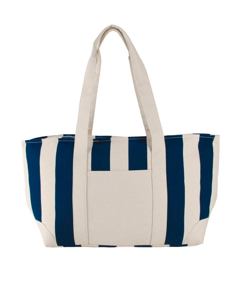 Large Striped Canvas Tote