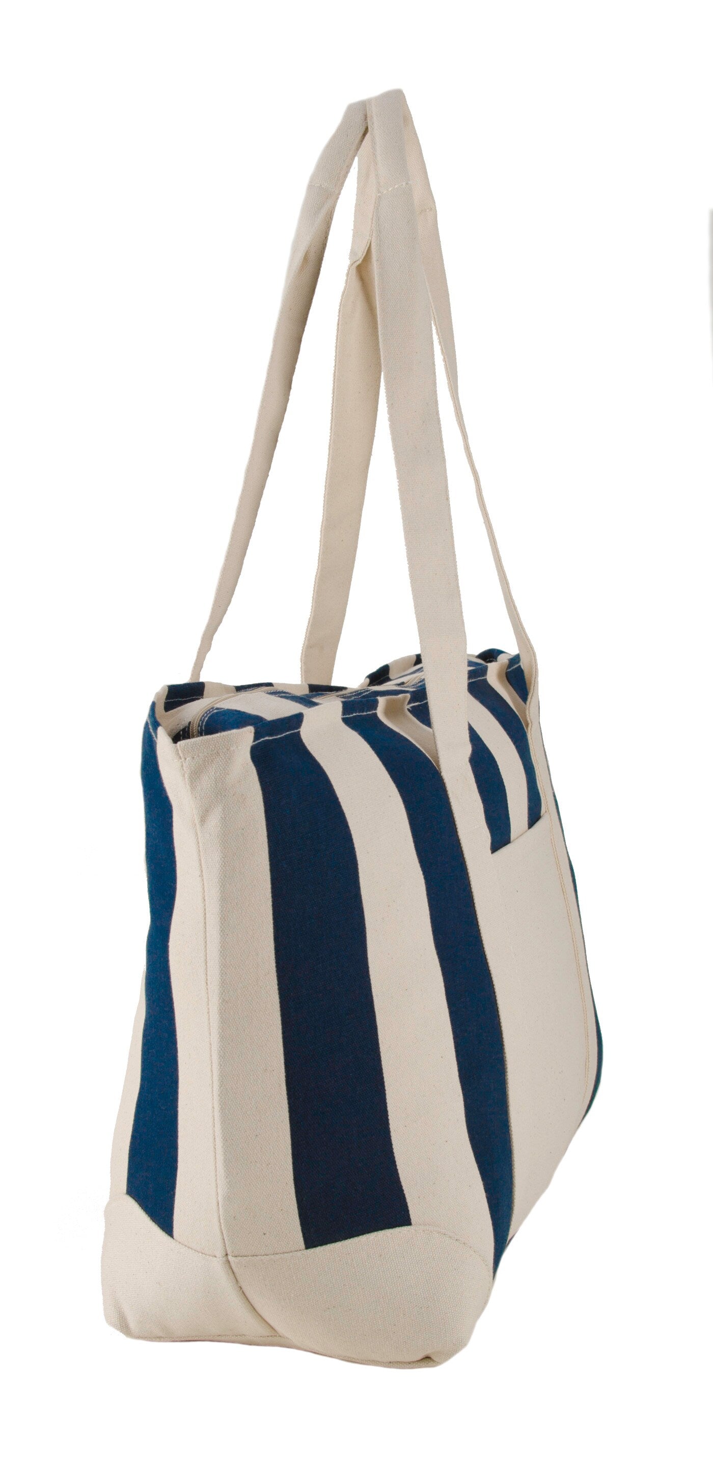 Large Striped Canvas Tote